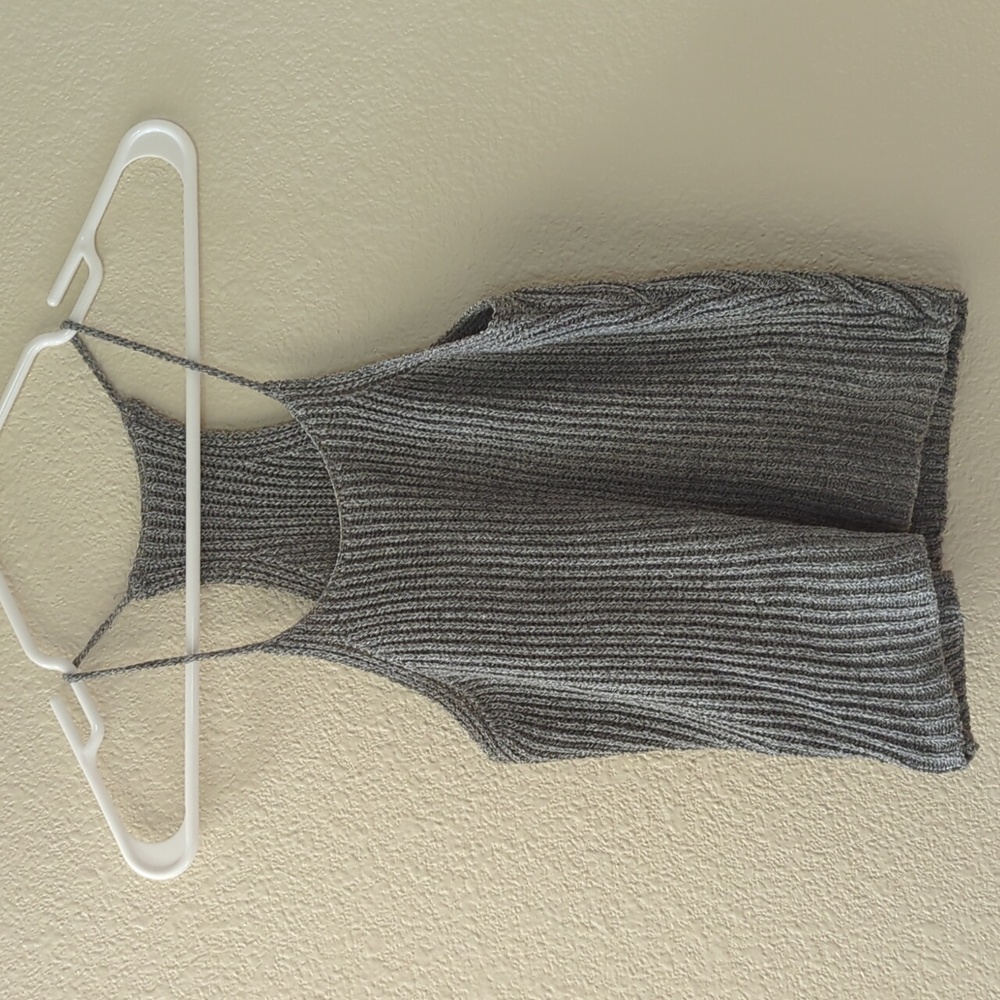 Gray knit sweater tank
